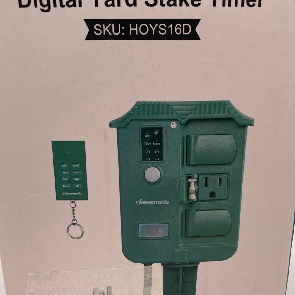 DEWENWILS Outdoor Power Stake Timer Wireless Remote Control 6ft Cord HOYS16D